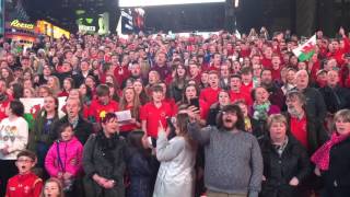 Welsh National Anthem at Times Square [upl. by Oidualc]