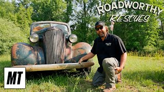 Abandoned 1937 Chevrolet Deluxe Has Been Sitting for 25 Years  Roadworthy Rescues [upl. by Akcirret]