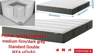 HOVÅG IKEA Pocket sprung mattress medium firmdark grey Standard Double [upl. by Enyaw]