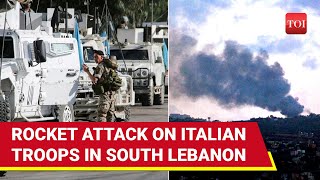 NATO Nations Troops Attacked In Lebanon Rockets Fired At Italian Forces Base Damaged  Watch [upl. by Nawad]