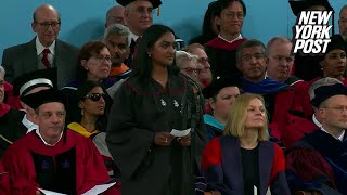 Harvard student goes off script in commencement speech to rip school as more than 1000 walk out [upl. by Vail]