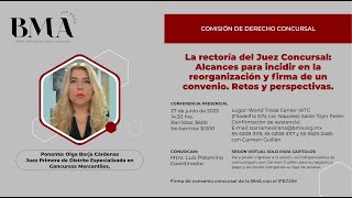 La rectoría del Juez concursal alcances para incidir en la reorganización y firma de un convenio [upl. by Letsou]