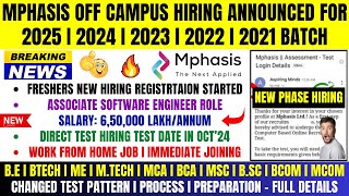 Mphasis Biggest Official Mass Hiring Announced  OFF Campus Drive For 2025  2024  2023 2022 Batch [upl. by Ajssatan255]