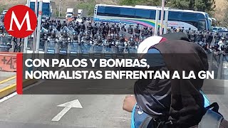 Se registró un enfrentamiento entre normalistas y la Guardia Nacional en Guerrero [upl. by Herbert]