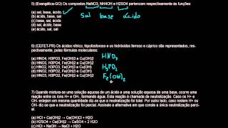 Princípios de Química Inorgânica Ácidos bases e sais  Lista resolvida 2 [upl. by Peck]