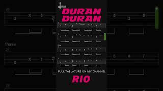 Duran Duran Rio 🎸 bassline basstabs [upl. by Sig766]