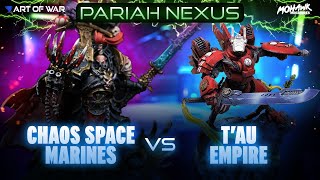 Chaos Space Marines vs Tau Empire Competitive Battle Report [upl. by Lanti]