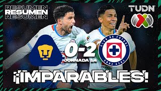 HIGHLIGHTS  Pumas 02 Cruz Azul  Liga Mx AP2024  J14  TUDN [upl. by Emirej]