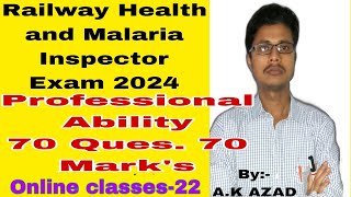 Railway Health and malaria Inspector online exam 2024online classes Class22 [upl. by Metzgar]