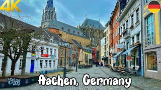 Aachen Germany walking tour 4K 60fps  A beautiful German city [upl. by Erlandson139]