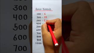 Roman numbers 100 to 1000  Roman numerals 100 se 1000 tak  Math shorts shortvideo [upl. by Mulloy]