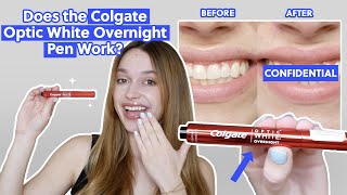 I Tried the Colgate Optic White Overnight Teeth Whitening Pen Review  Results  Take My Money [upl. by Naimed371]