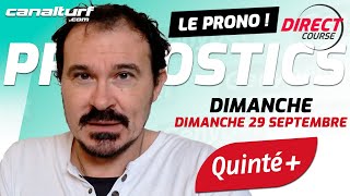 Pronostic Quinté et des courses PMU du Dimanche 29 septembre 2024 En partenariat avec GenybetTurf [upl. by Haimirej]