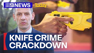 Victorian police to be equipped with tasers amid rising knife crime  9 News Australia [upl. by Enaelem418]