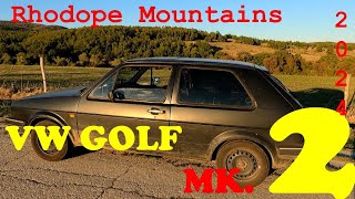 VW Golf 2  Challenging and beautiful roads in the Rhodope Mountains in Bulgaria  DANISH [upl. by Aday]