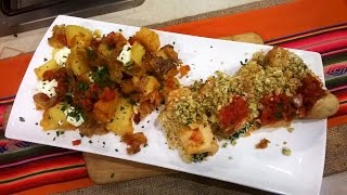 Rollitos de pollo con papas rotas en salsa brava [upl. by Odama]