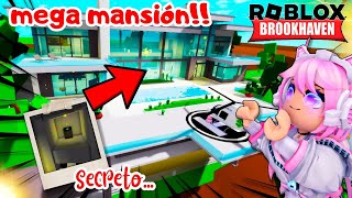 Nueva mega mansion en Brookhaven Roblox NUEVO SECRETO boton oculto 😍🏘 [upl. by Kenweigh]