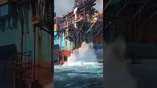 North Sea Adventures Oil Rigs in Rough Waters offshore viral dangerous waves risk trending [upl. by Sorcha688]