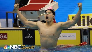 Qin Haiyang smashes world record American rallies from last to podium in 200 breast  NBC Sports [upl. by Trant]