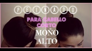 Peinado Facil para cabello corto  Moño alto con un calcetínmedia Style ShareM [upl. by Kaitlynn]