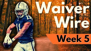 Best Fantasy Football Waiver Wire Pickups amp Drops Week 5 [upl. by Aleusnoc]