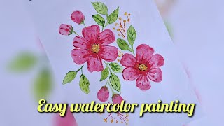 flower drawing with watercolor  easy watercolor flowers for beginners [upl. by Demah]