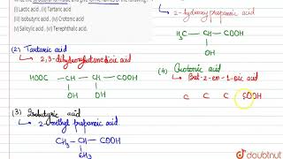 Write the structural formulae and give IUPAC names of the following  i Lactic acid [upl. by Iand]