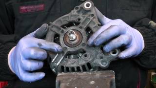 Alternator front bearing change Bosch and valeo tutorial [upl. by Sessylu102]