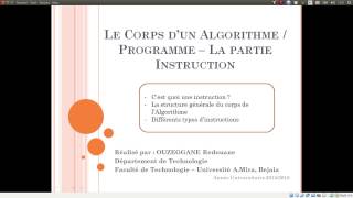 Cours 03  La partie Corps dun Algorithme Programme PASCAL [upl. by Guthrie600]