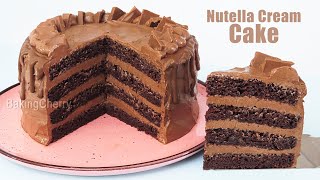 You won’t believe how moist and delicious this cake is Nutella Cream Cake Recipe  Baking Cherry [upl. by Hochman]