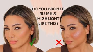 HOW TO APPLY BRONZER BLUSH AND HIGHLIGHT  NINA UBHI [upl. by Lyrrad181]