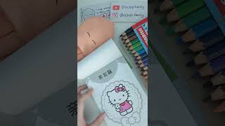 🖍😺  Colouring Hello Kitty with Big Colour Pencils timelapse colouring process [upl. by Annaiviv]