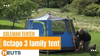 how to setup the Coleman Octago 3 family tent – opzet instructies [upl. by Brosine]