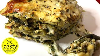 Chicken amp Spinach Lasagna  Spinach amp Mushroom  Zesty Kitchen [upl. by Ahsienauq383]