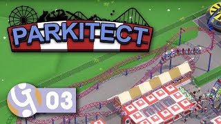 🎡 Our First Custom Coaster  Lets Play Parkitect Ep 03 [upl. by Elephus]