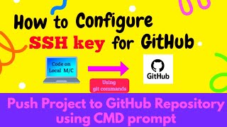 How to create amp configure SSH Key for GitHub  Push Project to GitHub using CMD prompt 2021 [upl. by Sari]