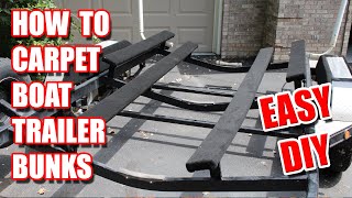 How to carpet boat trailer bunks  recarpet boat trailer boards [upl. by Lockwood]