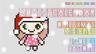 ✨announcement ✨ pixel art advent calendar with daily xmas mini clips doodle  pixel art perler beads [upl. by Euphemiah992]