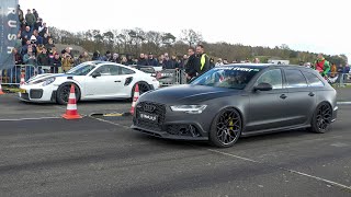 Supercars Drag Racing  DVX850 RS3 Novitec F12 iPE GT3 RS 1000HP RS6 C7 Quicksilver R8 GT2 RS [upl. by Israel]