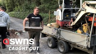 Brave woman confronts three flytippers dumping building waste at a beauty spot  SWNS [upl. by Walters580]