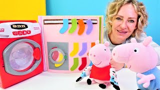 Peppa Wutz und Nicole  4 Folgen am Stück  Wir lernen die Farben spielen Hopse und vieles mehr [upl. by Eillat147]