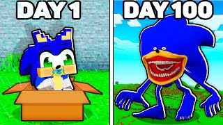 100 DAYS as SHIN SONIC in Minecraft [upl. by Geier469]