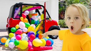 Chris and Michael play with balloons  Funny stories for kids [upl. by Ennayhc]