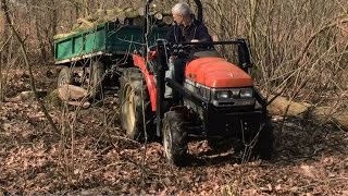 MITSUBISHI MT 201 japoński minitraktorek mały pokaz możliwości z ładunkiem [upl. by Ihtak350]