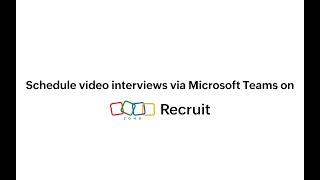 Schedule video interviews via Microsoft Teams on Zoho Recruit [upl. by Ettevol]