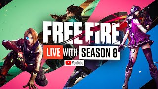 EPIC FREE FIRE🔥🔥 LIVE with season 8 here  Season 8 FREE FIRE LIVE [upl. by Sucitivel448]