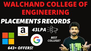 Walchand College of Engineering Sangli Placement RecordsBest College for PLACEMENTS in Maharashtra🔥 [upl. by Releehw]