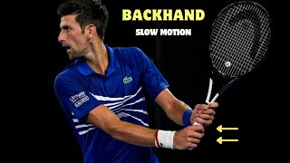 Novak Djokovic Backhand Slow Motion  Analysis [upl. by Mayes946]