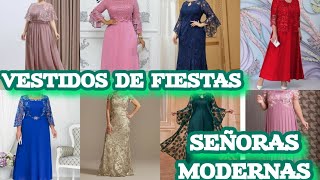 HERMOSOS VESTIDOS FIESTAS PARA SEÑORAS 50  MODERNAS [upl. by Etiuqram]