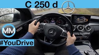 Mercedes C 250 d 150 kW POV Test Drive  Acceleration 0200 kmh [upl. by Ellevart]